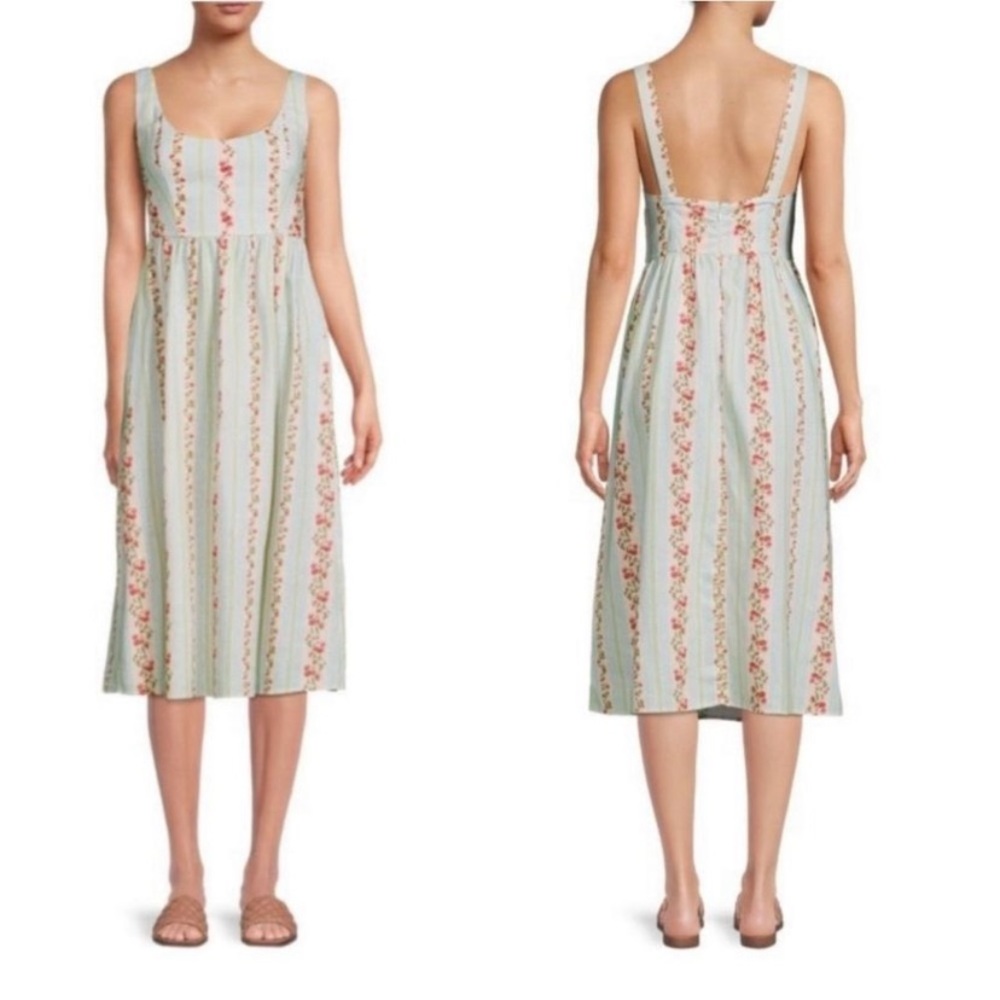 WeWoreWhat corset midi dress, Victorian floral stripe